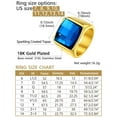 thumbnail image 6 of FindChic Mens 14K Gold Plated Signet Rings Blue Gemstone Thumb Statement Ring for Him Husband Birthday Christmas Jewelry Gift Size 7-14（Box）, 6 of 7