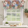 thumbnail image 3 of 2 Panels Boho Floral Valance for Windows, Spring Vintage Abstract Art Flowers Light Filtering Kitchen Curtains, Rod Pocket Window Treatment Curtain Valances for Living Room Bedroom, 54"x18", 3 of 9