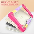 thumbnail image 4 of for Samsung Galaxy Tab A7 Lite 8.7" 2021 SM-T225 / SM-T220 Case with PET Screen Protector + Pencil Holder + Stand + Shoulder Strap | Heavy Duty Protection 3 Layer Silicone PC Case | Rainbow Red, 4 of 6
