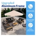 thumbnail image 3 of LazySunsets 6 Piece Aluminum Patio Furniture Set, 7-Seat Oversized Outdoor Sectional with Patio Umbrella, Dark Gray, 3 of 10