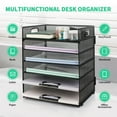 thumbnail image 5 of PHANCIR 6-Tier Desk Organizer Paper Storage Box ,Stationery Tray with Handle Mesh Stationery Tray Desktop File Classifier, Suitable for Office, Home, 5 of 8