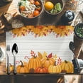 thumbnail image 6 of Thanksgiving Placemats Set of 8 Fall Orange Pumpkin Maple Leaf Wood Grain Heat Insulated Linen Place Mats, Washable Stain-Proof Table Mats for Dining Tables Holiday Decor 13x19inch, 6 of 9