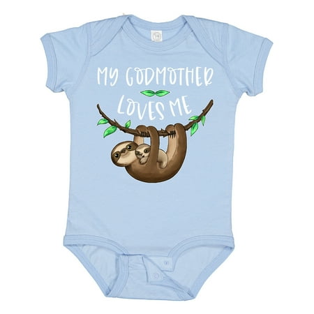 

Inktastic My Godmother Loves Me Cute Sloth and Baby Gift Baby Boy or Baby Girl Bodysuit