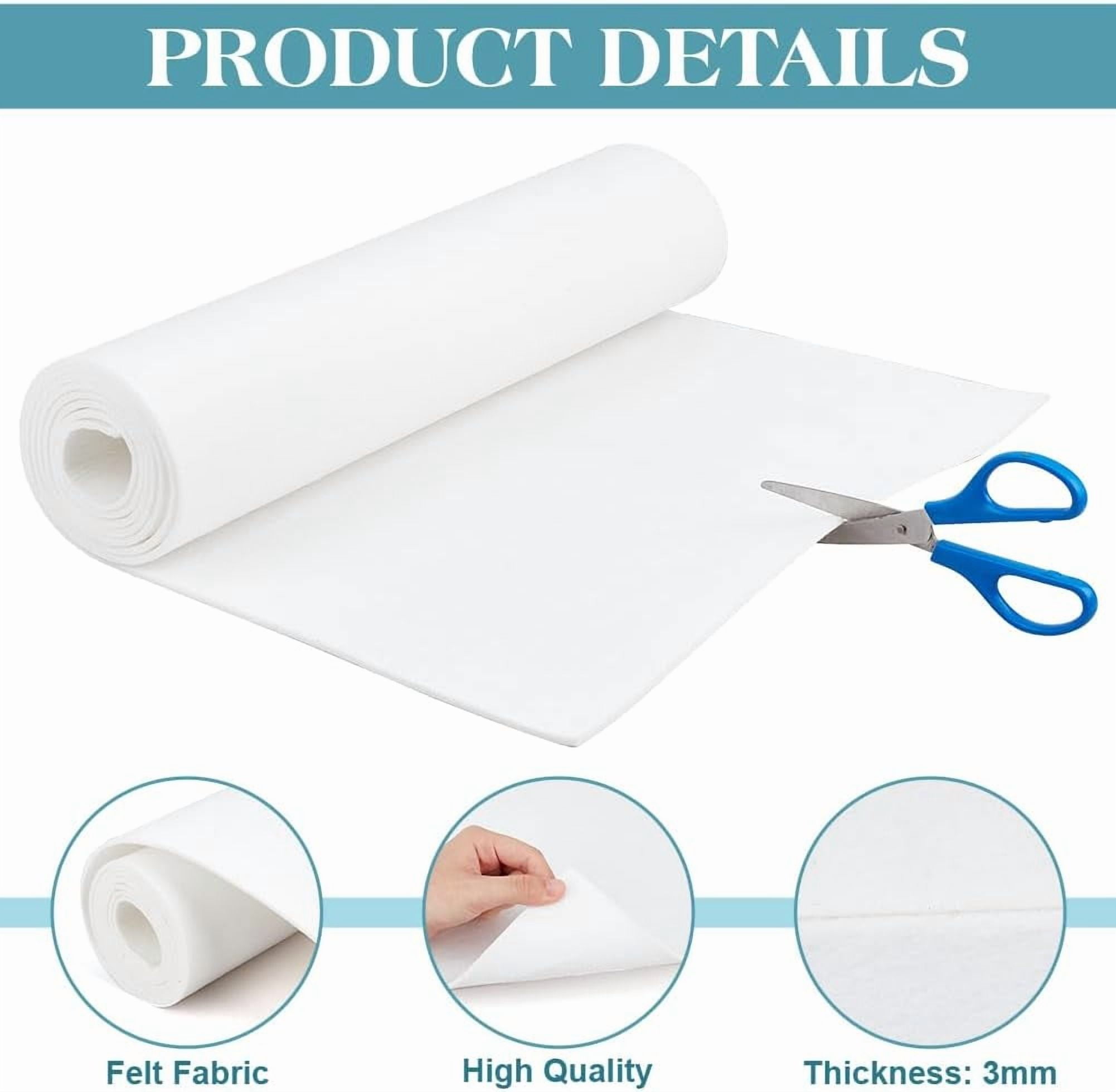 78.7x15.7inch Felt Roll Floral White Craft Felt Fabric 3mm Thick Nonwoven Felt Roll for DIY Arts & Crafts Patchwork Sewing Deocoration Floral WhiteDIY