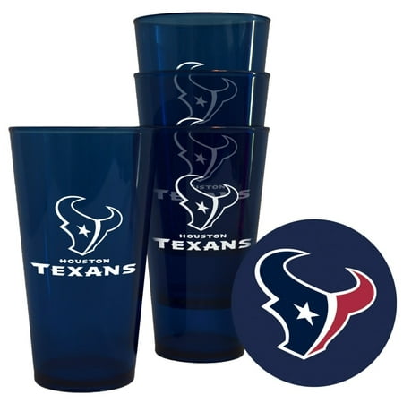 - Houston Texans Plastic Pint Glass Cup Mug Set of 4