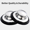 thumbnail image 4 of Kitchen Sink Plug Stopper, Stainless Steel Sink Stopper Plug, 3 Pcs Kitchen Plug for Sink, Large Wide Rim 3.46" Diameter, 4 of 5