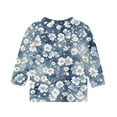 thumbnail image 4 of Grblisyd Girls 3/4 Sleeve T Shirts Kids Cute Floral Print Tops Casual Loose Crewneck Graphic Tees 2-13Y, 4 of 5