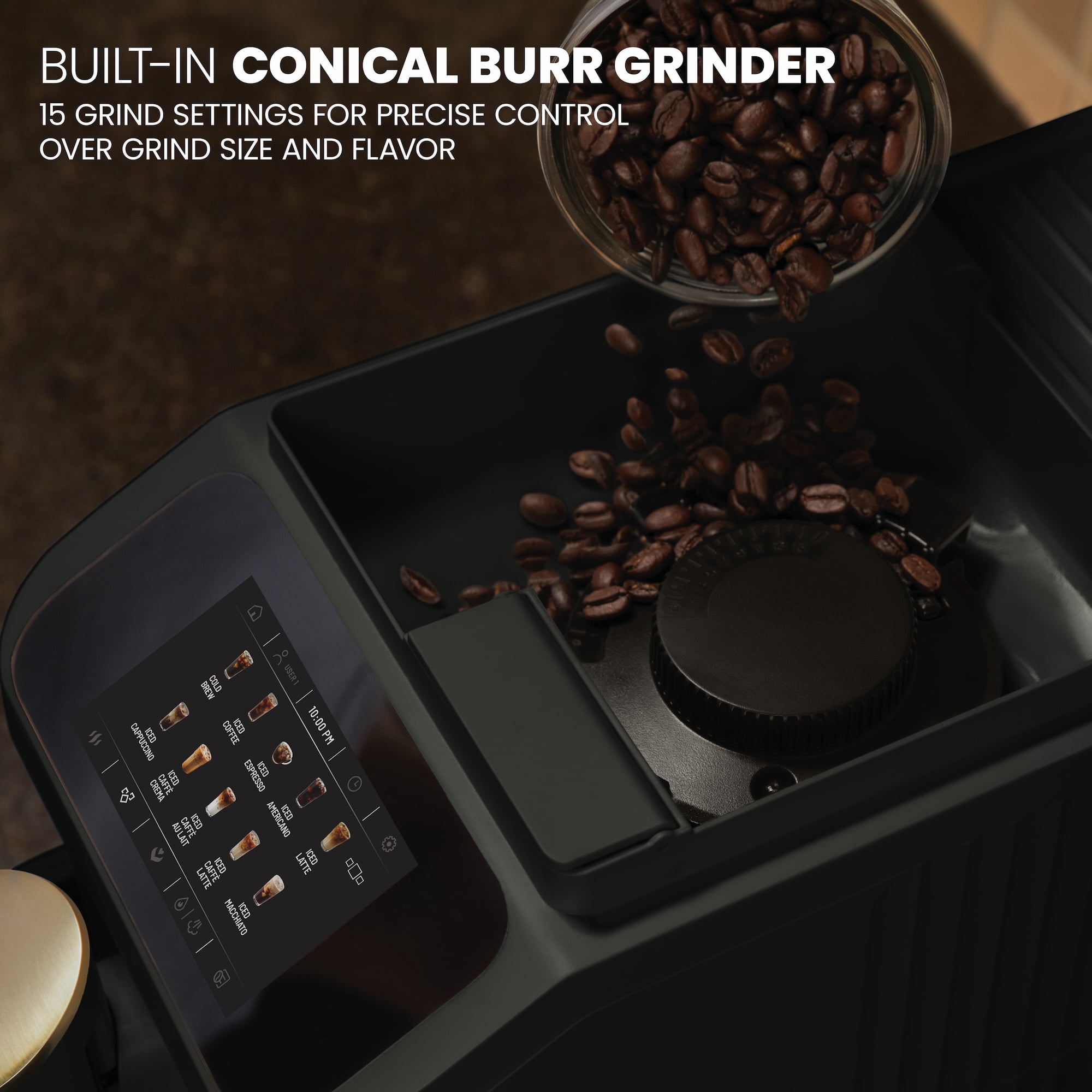 Thyme & Table Fully Automatic Espresso Machine, Slate Grey