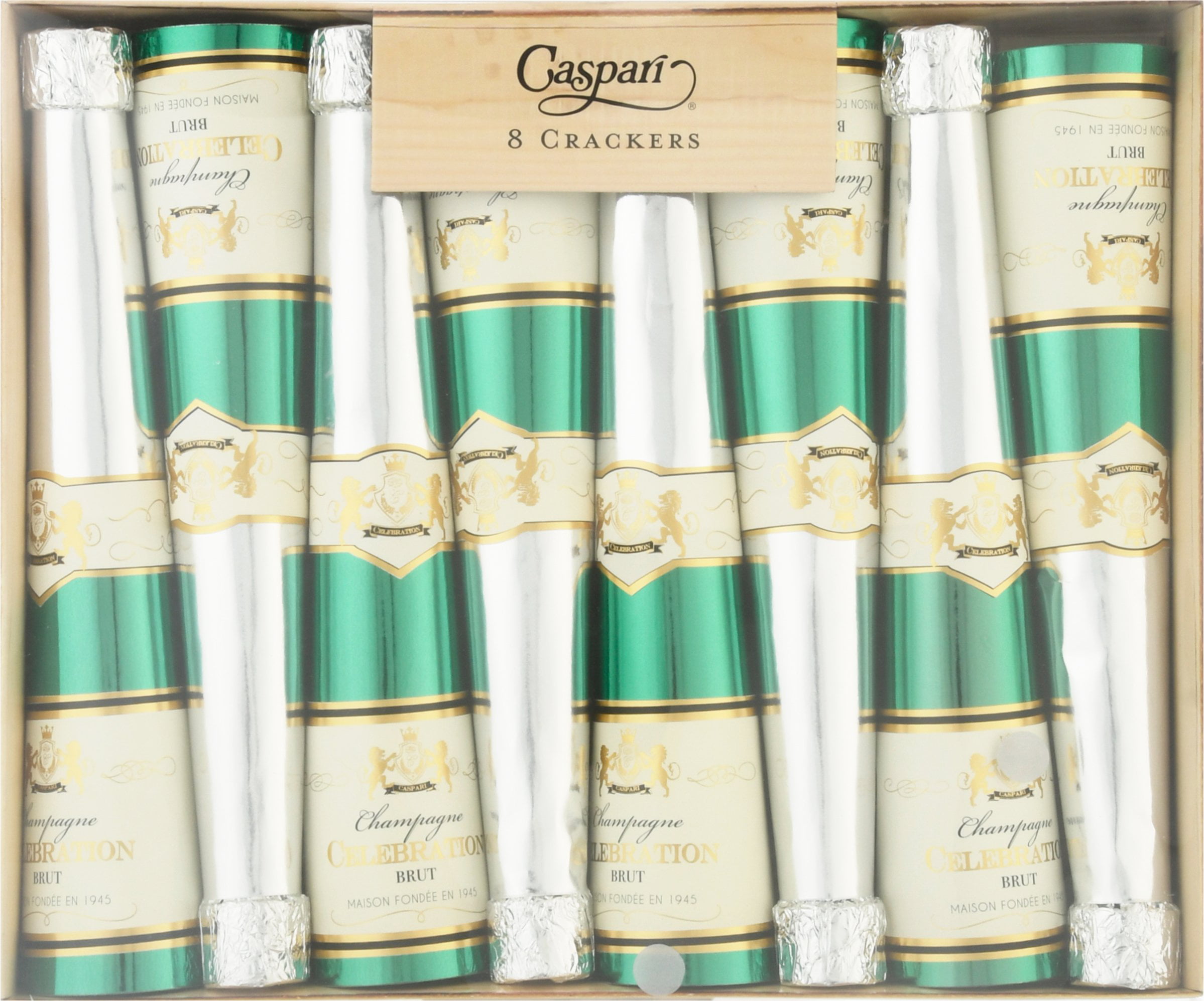 CK111.12 Santa Hat Caspari Cone-Shaped Christmas Crackers Box of 8 