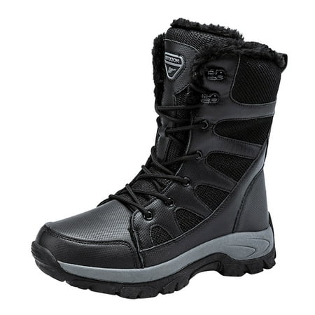 

Waterproof Shoes For Men Fashion Couples Men Winter Water Proof Flat Lace Up Keep Warm Snow Boots Comfortable Mid Boots Shoes Black 44 Hxroolrp