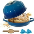 thumbnail image 1 of Davivy 10" Cast Iron Sourdough Bread Pan with Lid, 5qt Dutch Oven for Sourdough, Cast Iron Bread Oven with Lid - Ocean Blue, 1 of 8