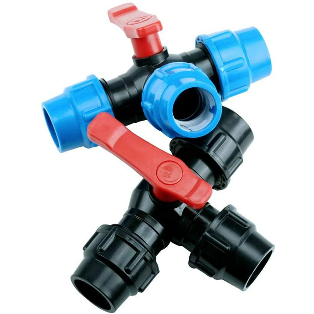 3Way Valve Garden Hose PE Connector Splitter, Hose Manifold, Heavy
