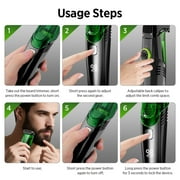 Beard Trimmer for Men for Less Mess: Vacuum Mustache Trimmer with Adjustable Length Comb- IPX7 Waterproof -Rechargeable Built-in Electric Trimmer for Beard, Mustache and Stubble