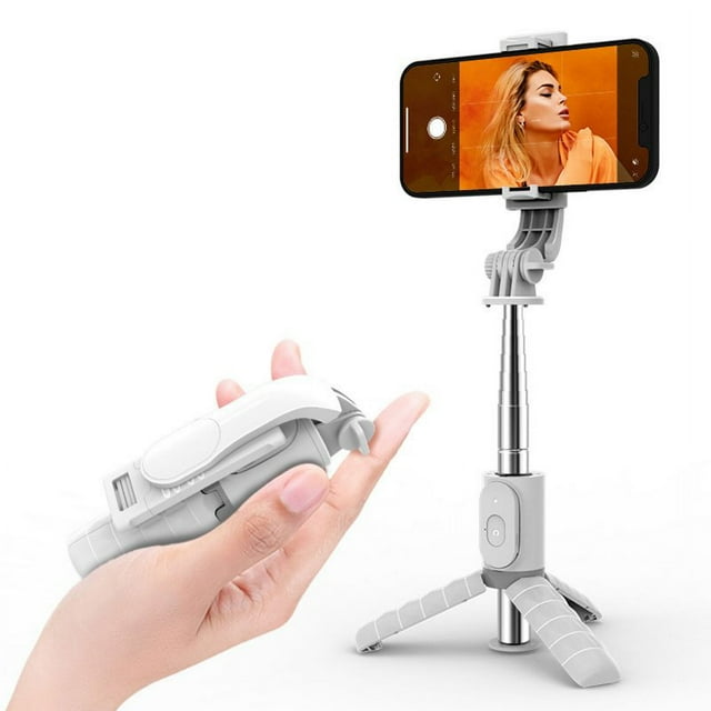 Phone Selfie Stick Tripod Cell Phone Stand Aluminum Alloy Live Streaming Bracket Stand Holder Tripod Travel Phone Tripod Compatible For IOS Android Smart Phones Q11MINI+ stainless steel white