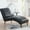 Black, variant on Upholstered Chaise With Cushioning, Dark Brown, Wood And Foam Build Lounging , Genuine Cotton Fill, Constructing System