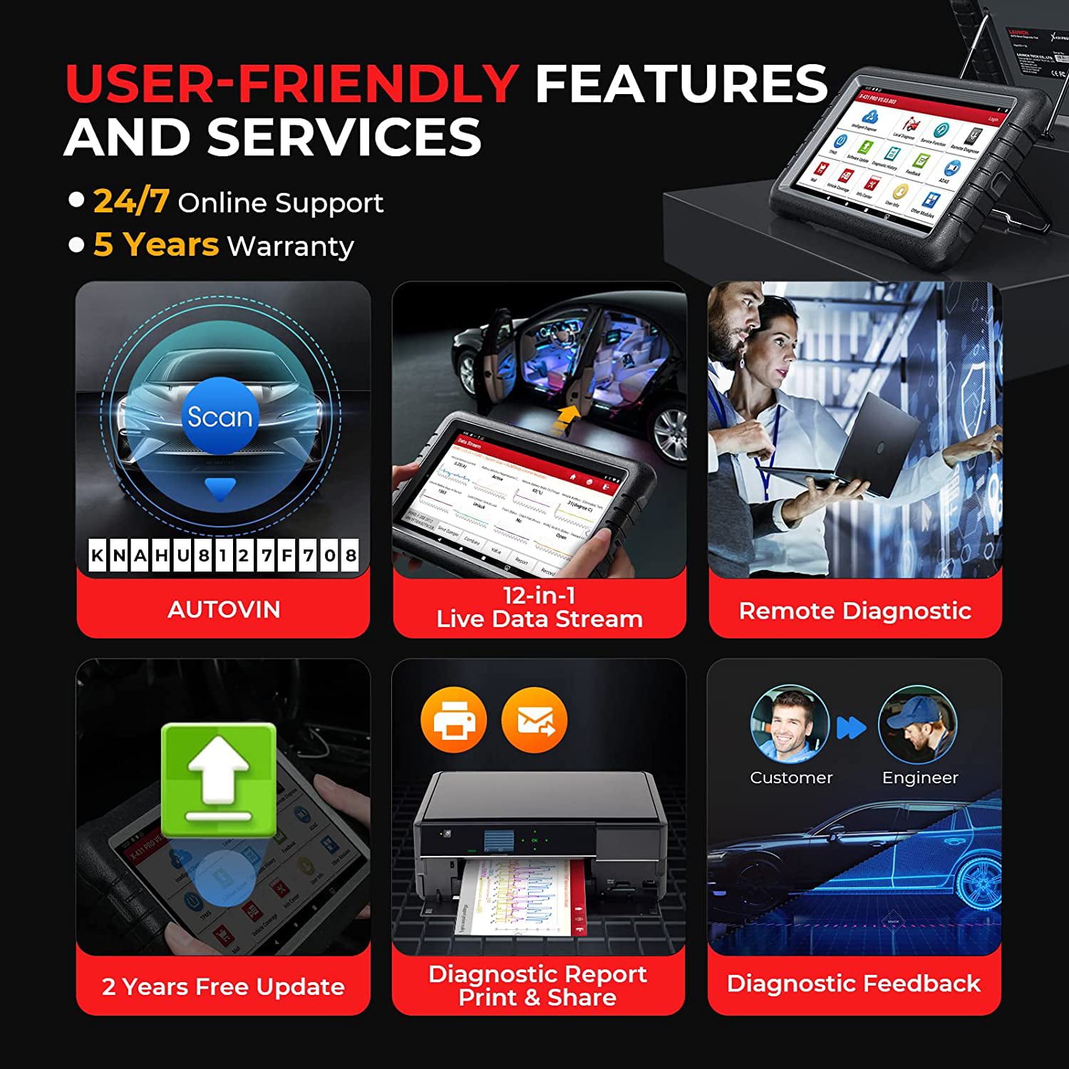 LAUNCH Scanner X431 PROS V+ Auto Diagnostic Scan Tool Key