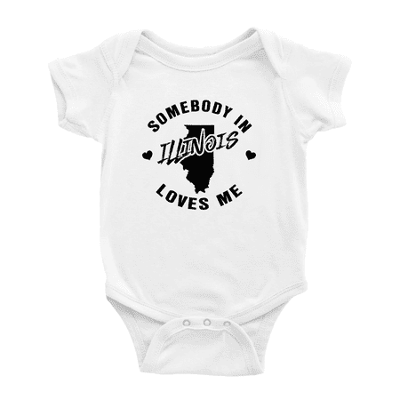 

Somebody in Illinois Loves Me Cute Baby Bodysuit 6-12 Months