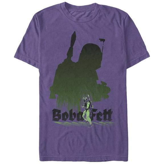 Men's Star Wars Boba Fett Shadow  Graphic Tee Purple Medium