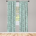 thumbnail image 3 of Ambesonne Modern Curtains, Geometrical Circles Dots, Pair of 28"x84", Hunter Green Turquoise, 3 of 5