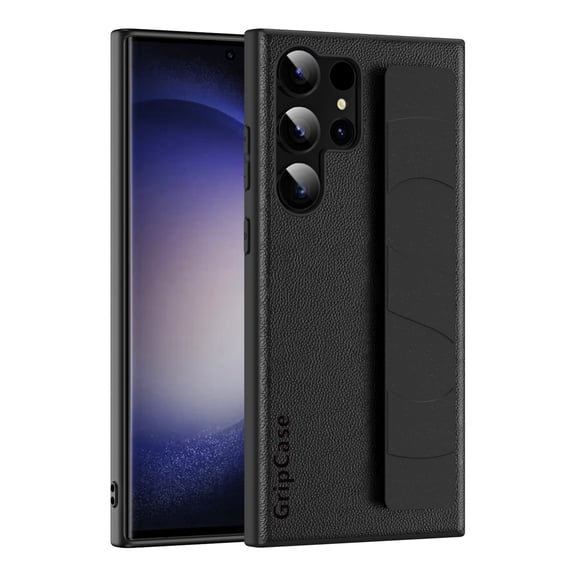 Jiahe Cover for Samsung Galaxy S22 Plus, Shockproof PU Leather with Wristband Case,Lightweight Anti-Scratch Soft TPU Bumper Slim PC Back Case Cover, black