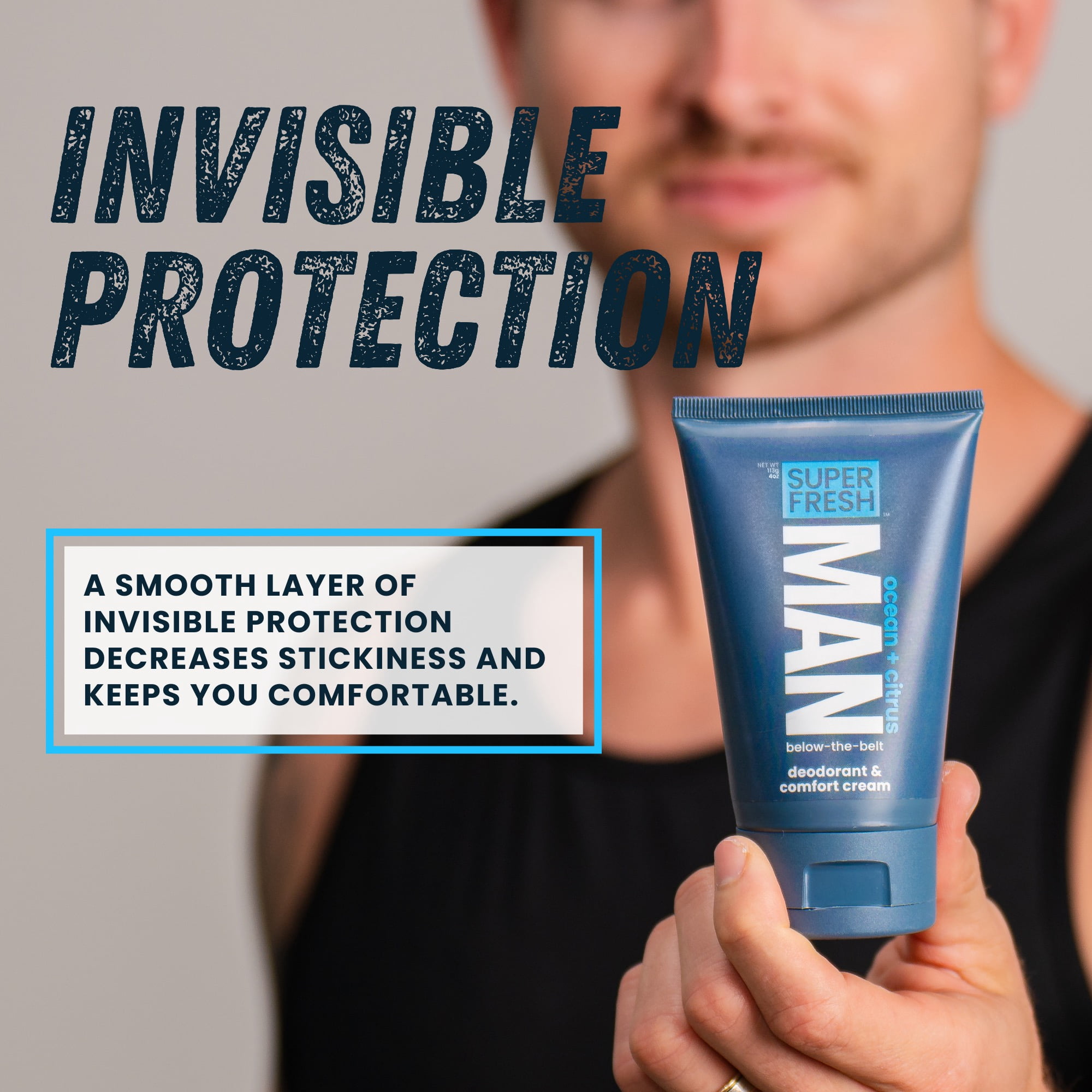 Ball Deodorant Lotion for Men by Super Fresh | Mens Hygiene Cream for Groin, Butt, & Body | Control Odor and Stay Comfortable | Aluminum Free | 4 oz Tube