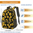 thumbnail image 3 of Sunflower Black Pattern 17" Waterproof Oxford School Backpacks for Teens, S-Shape Padded Straps, for School, Travel, Hiking, Camping, 3 of 5