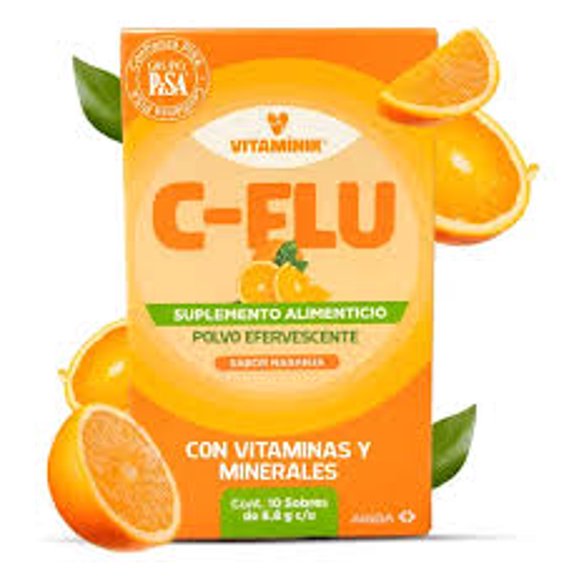 C-Flu Vitamina C Sabor Naranja Con 10 Sobres | Suplemento Para Refuerzo Inmunológico