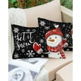 thumbnail image 6 of Christmas Snowman Throw Pillow Covers, Xmas Winter Snowflake Classic Black Soft Breathable Pillow Cases with Invisible Zipper for Sleeping, Small Pillowcases for Couch Bed Sofa Chair 16x24 Inches, 6 of 6