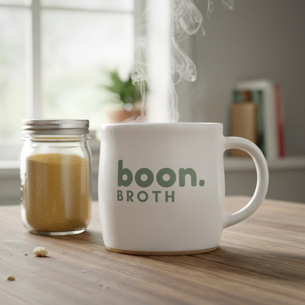 Boon Broth - Savory Plant-Based Soup Powder, High Calcium Broth with 72 Trace Minerals - Ideal for Sipping, Fasting, and The Bone Broth Diet - Vegan-Friendly 10 servings