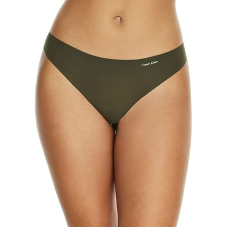 Calvin Klein Womens Invisibles Thong Multipack Panty Large Fatigues
