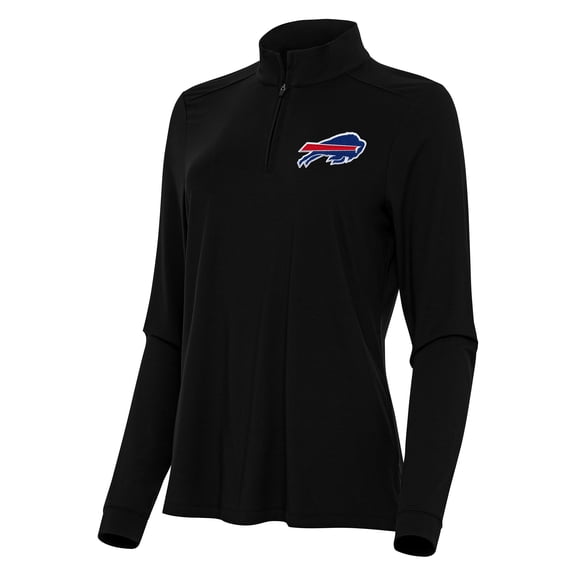 Women's Antigua  Black Buffalo Bills Intent Quarter-Zip Sweatshirt