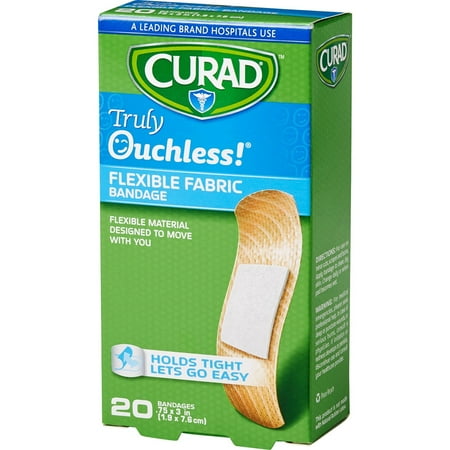 (400 pack) (4 pack) Curad Truly Ouchless Flexible Fabric Bandage, 20 ct.