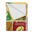 thumbnail image 2 of Sports Soft Flannel Fleece Throw Blanket, Vintage Various Sports Elements Golf Bowling Baseball Tenniss in Flat Design, Cozy Plush for Indoor and Outdoor Use, 60" x 80", Multicolor, by Ambesonne, 2 of 5