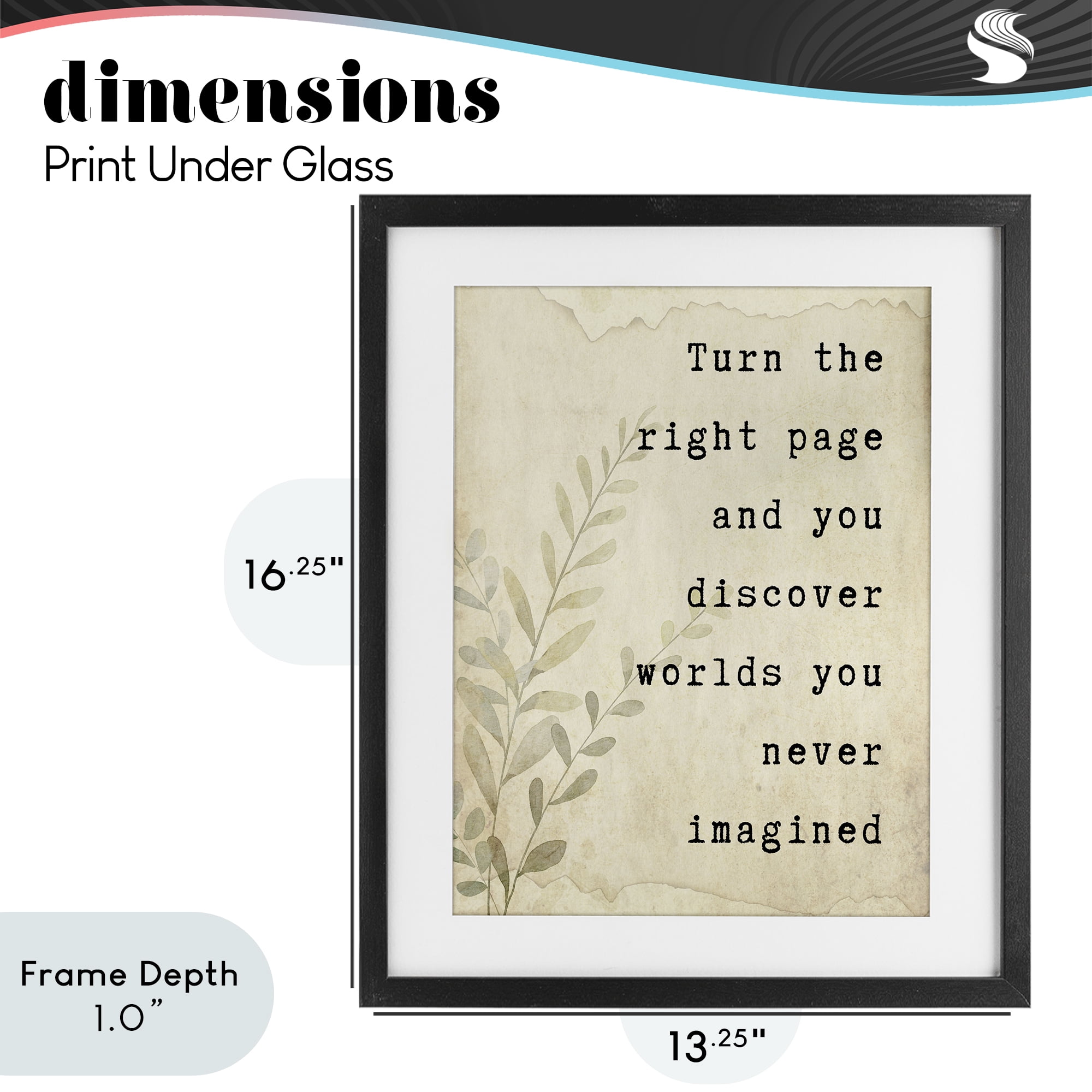Stupell Industries Literary Wonders Quote Black Framed Print Under Glass, design by Julia Frost
