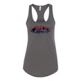 thumbnail image 2 of Red Blue and Black Ford Logo | Womens Cars and Trucks Jersey Racerback Tank Top, Dark Grey, Medium, 2 of 3