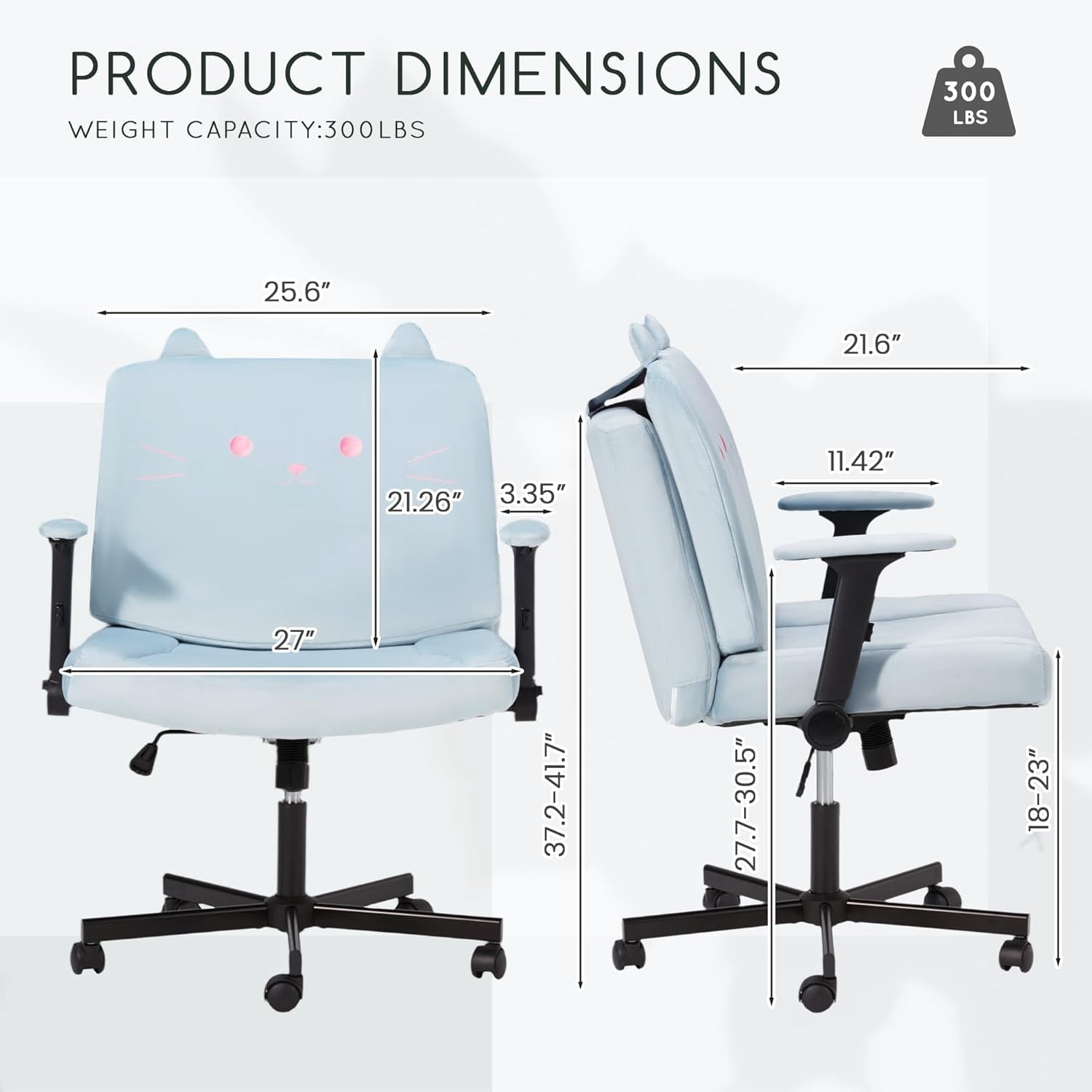 Vicluke Criss Cross Chair with Wheels, Oversized Office Chair Featuring Extra-Wide Seat & Adjustable Backrest for Home Office, Cute & Comfortable Chair for Dressing, Gaming, Reading(Blue)