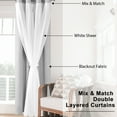 thumbnail image 6 of Hiasan Blackout Curtains with Sheer Overlay, Thermal Insulated Privacy Double Layer Mix & Match Window Curtains for Girls Bedroom, Living Room, 2 Drape Panels with Tiebacks, Silver Grey, 52W X 63L, 6 of 7