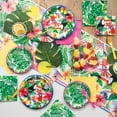 thumbnail image 2 of Palm Tropical Luau Paper Dinner Plates, 9in, 8ct, 2 of 2