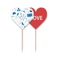 thumbnail image 1 of Red Azul golpes química símbolo Palillos de dientes bandera etiqueta de amor selección de pastelitos, 1 of 4