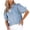 Light Blue, variant on Women Button Down Collared Puff Sleeve Denim Blouse Casual Vintage Boho Beach Vacation Travel Loose Tops Shirt with Pockets, Light Blue S