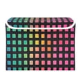 thumbnail image 7 of Yayeee Collapsible Cube Storage Bin with Lid Fabric Closet Decorative Basket with Handles, Pink Block Pattern, 7 of 7