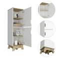 thumbnail image 3 of DeeHome Rutherford 2-Door Pantry Cabinet Light Oak and White, 3 of 7