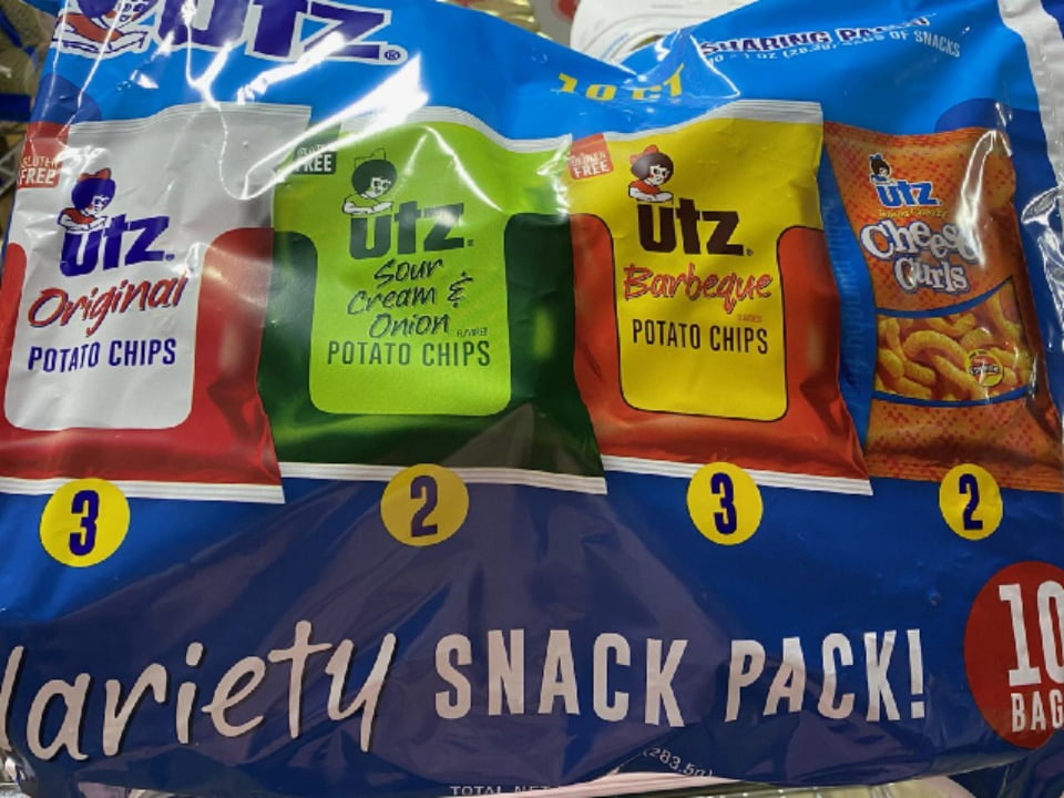 Utz Potato Chips and Cheese Curls Variety Snack Pack 10 Count Pack