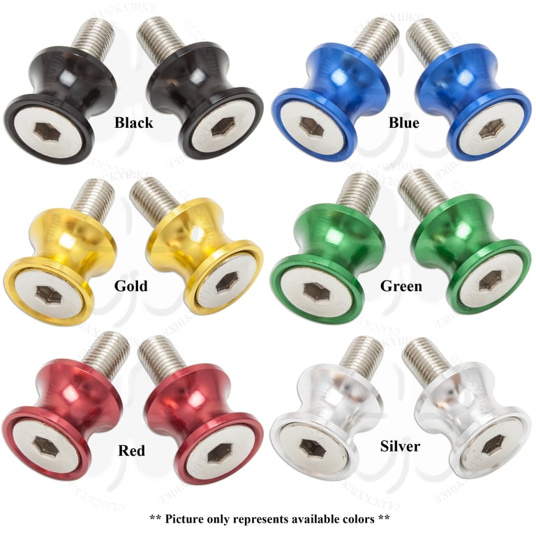 Gold Kawasaki Mini Swingarm Spools Sliders 10mm Bolts Ninja ZX 6R