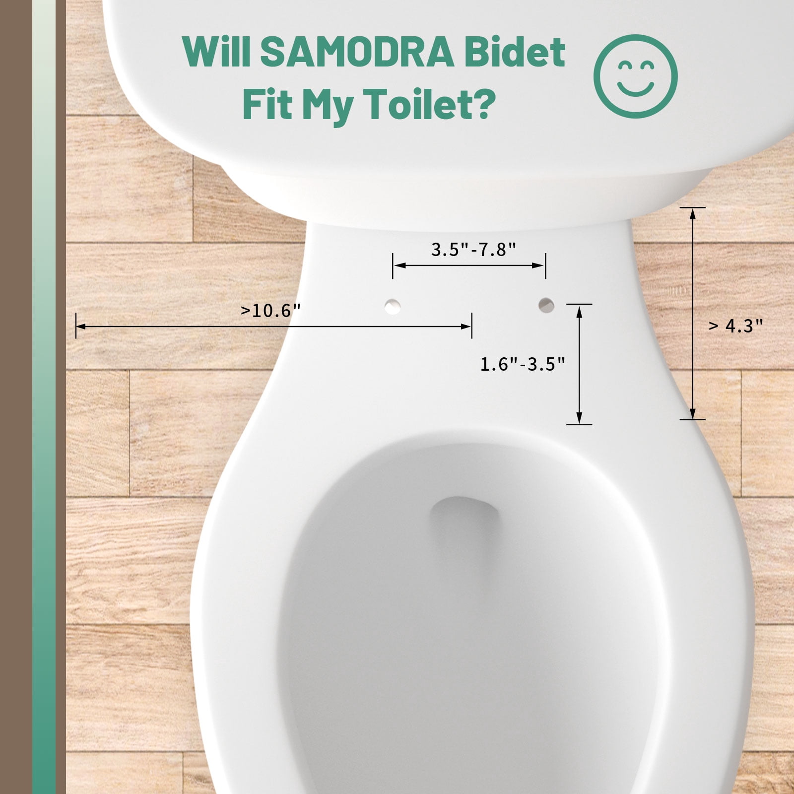 SAMODRA Non-Electric Bidet - Self Cleaning Dual Nozzle (Frontal and Rear Wash) Fresh Water Bidet Toilet Seat Attachment with Independent Adjustable Water Pressure (Classic Silver)