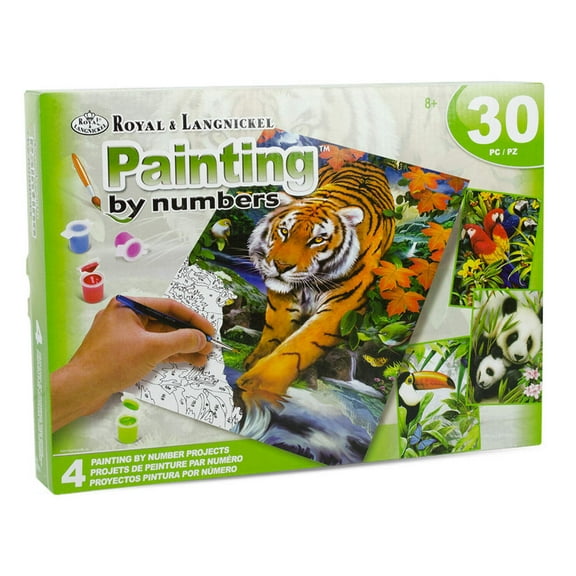 Royal & Langnickel Painting by numbers™ 30pc 8" x 10" Jungle 4 Project Box Set