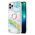 thumbnail image 3 of SaniMore for iPhone 13 Pro Max 6.7" 2021 Case with 360 Degree Rotating Metal Ring Shockproof TPU Backplane Marble Pattern Luxury Fashion Anti-drop Cover For iPhone 13 Pro Max, Green/Pink, 3 of 4