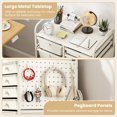 thumbnail image 3 of 15-Drawer Rolling Storage Cart with Metal Tabletop and Pegboard, Scrapbook Paper Office School Organizer,White, 3 of 8