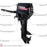 Wuzstar 12HP 2 Stroke Outboard Motor Fishing Boat Engine Water Cooling ...