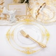 thumbnail image 2 of 175PCS Clear Gold Plastic Plates - Disposable Gold Party Plates & Pre Rolled Napkins with Cutlery for 25 Guests, 50Plates, 75Silverware, 25Cups, 25Napkin for Wedding & Party, 2 of 18